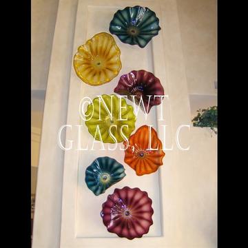 Fireplace Display of vertical glass plates