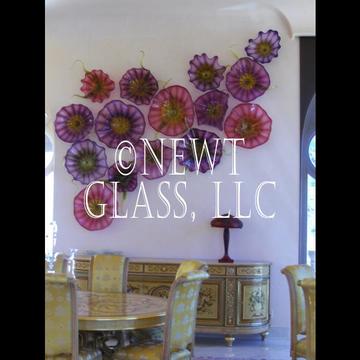 Purple and Pink glass wall art sculpture