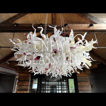 Blown glass chandelier for MT home