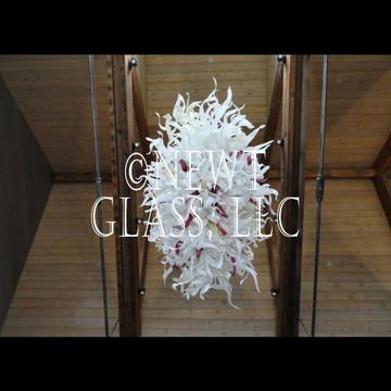 Custom blown glass chandelier for home